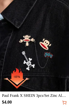 Paul Frank X SHEIN 3pcs/Set Zinc...
