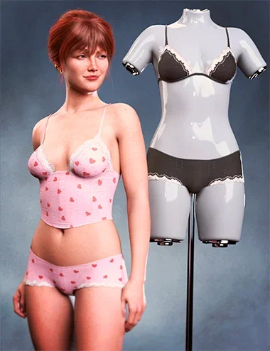 dForce LA Sleepover Outfit for Genesis 9 and 8 Female