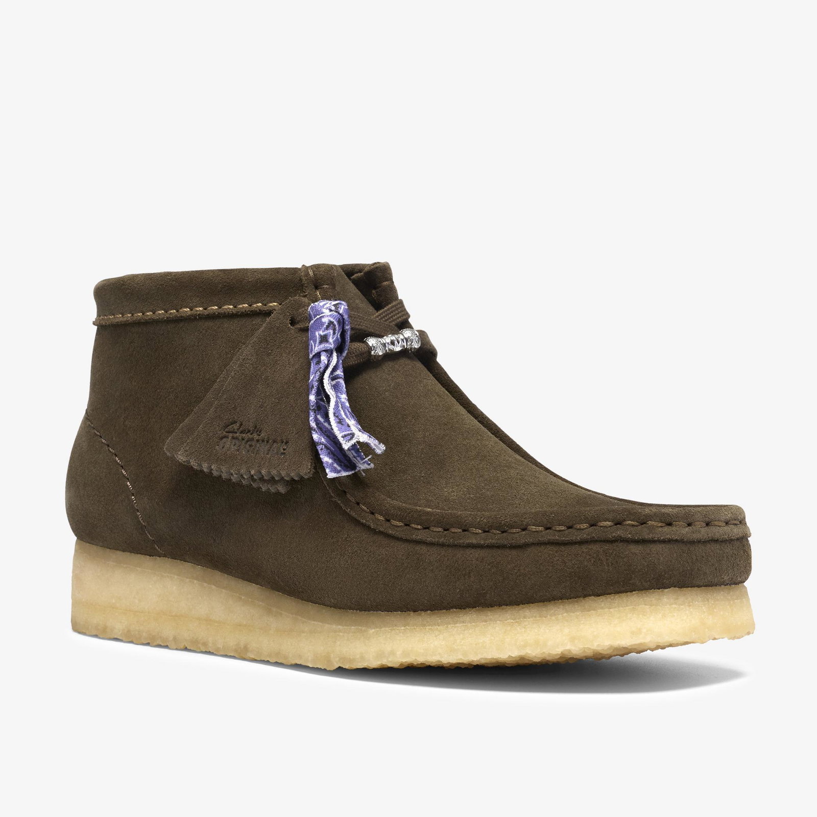 Shop Wallabee Boot Dark Olive Suede