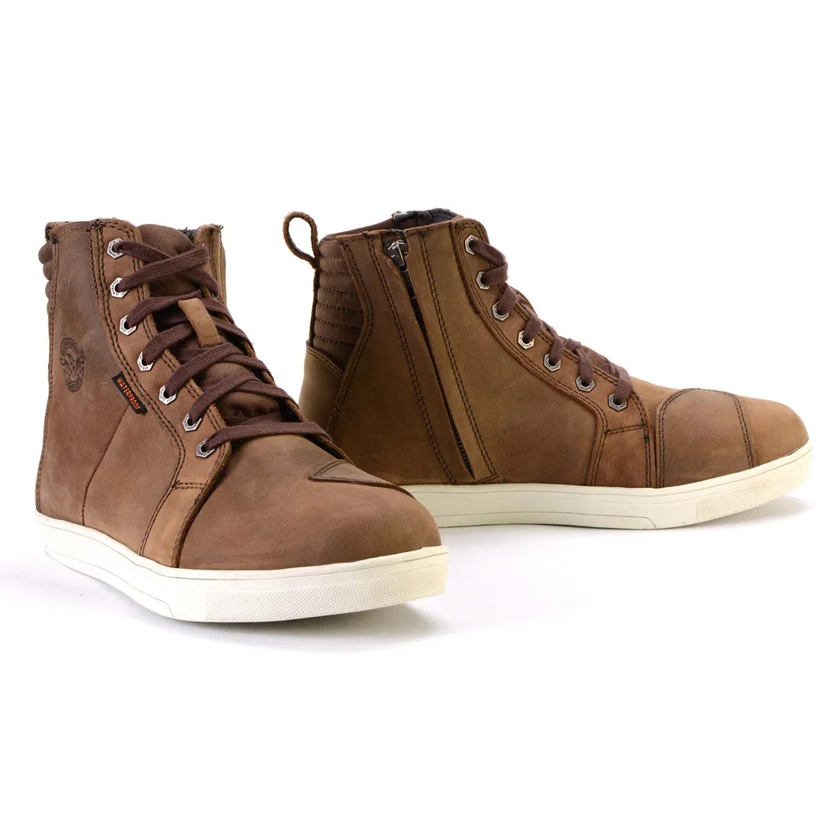Image of Milwaukee Leather MBM9113 Men's Brown Waterproof Leather Motorcycle Reinforced Riding Shoes w/ Ankle Support