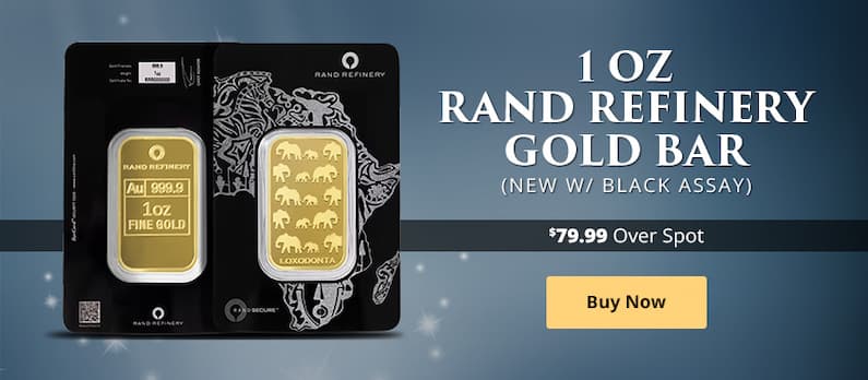 ON SALE: 1 oz Rand Refinery Gold Bar (New w/ Black Assay)