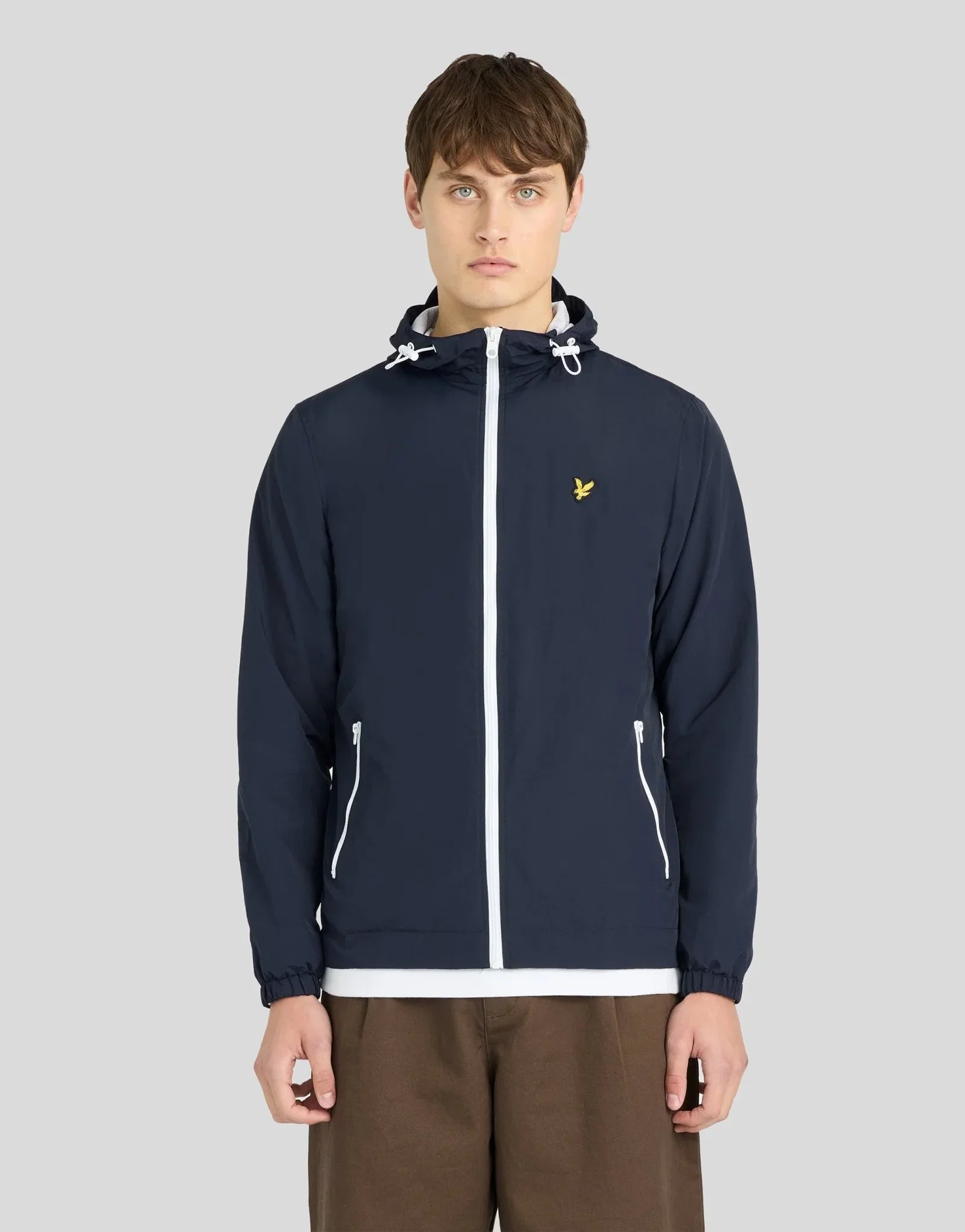 Image of Contrast Zip Water Resistant Jacket