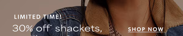 Limited time! 30% off* shackets, cardigans & more. Shop now. *Valid on select reg. price styles online & in stores. Model wearing maurices clothing.