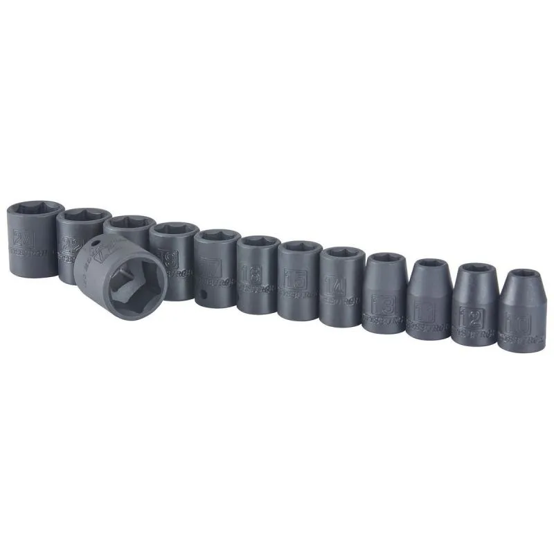 1/2 in. Drive Metric Impact Socket Set, 13-Piece