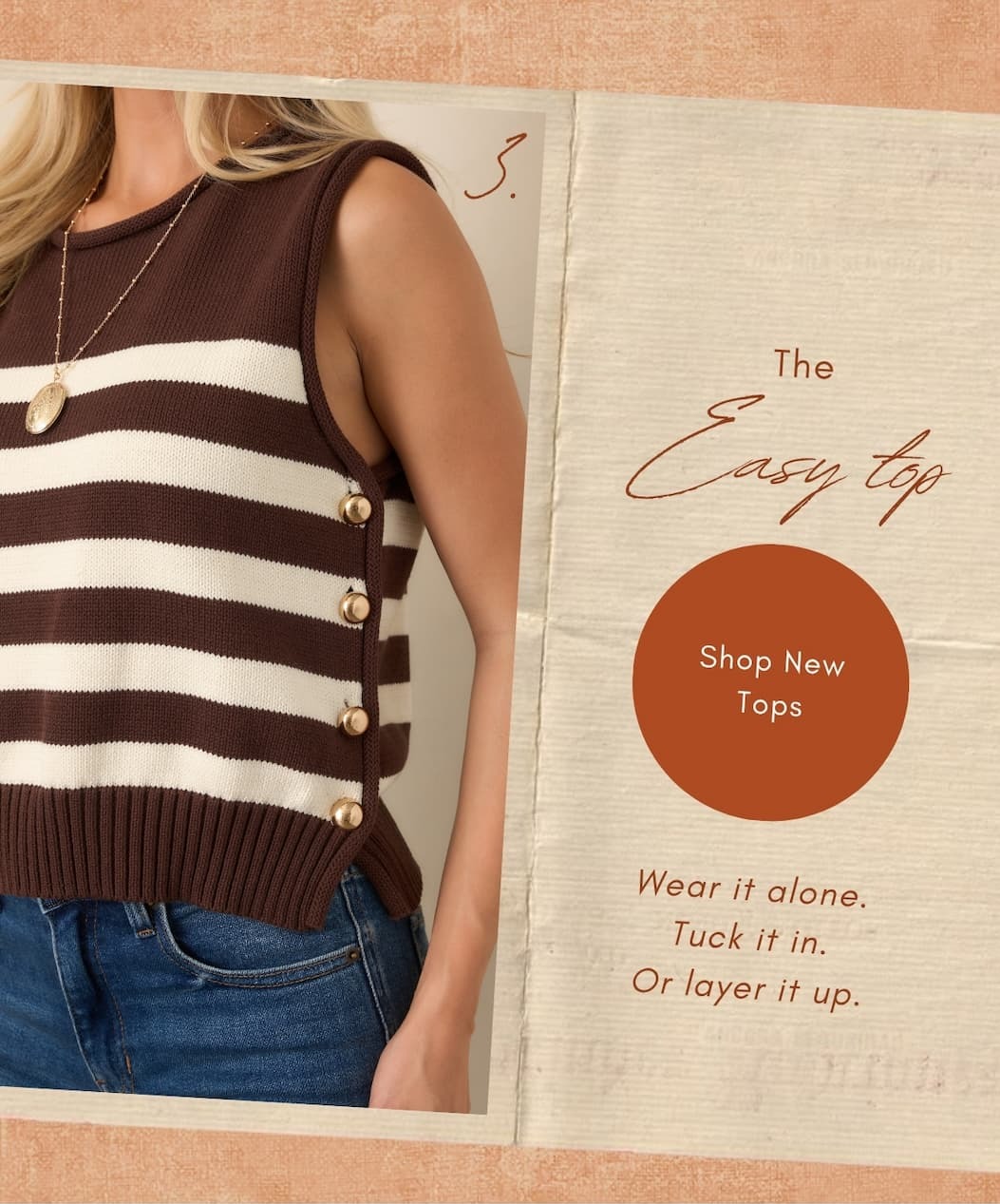 "The easy top. Shop new tops."