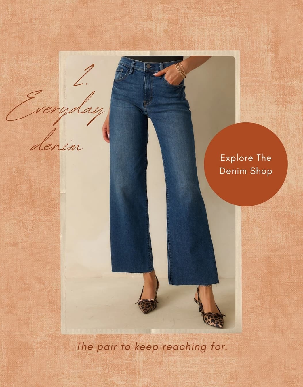 "Everyday denim. Explore the denim shop."