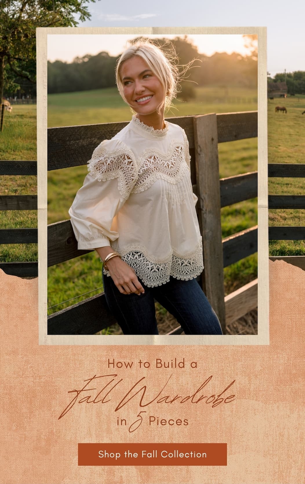 "How to Build a Fall Wardrobe in 5 Pieces. Shop the Fall Collection."