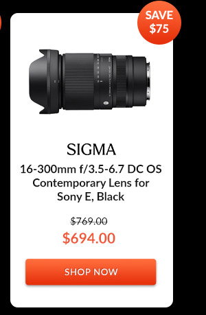 Sigma 16-300mm f/3.5-6.7 DC OS Contemporary Lens for Sony E