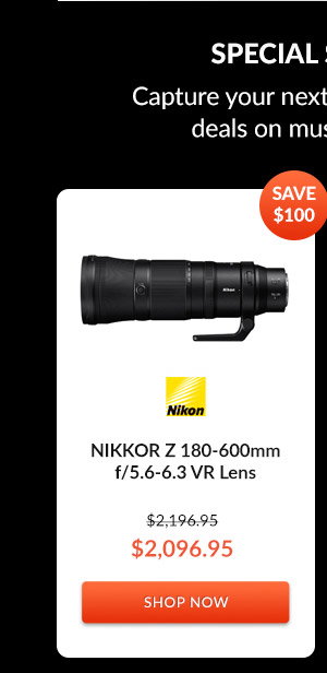 Nikon NIKKOR Z 180-600mm f/5.6-6.3 VR Lens