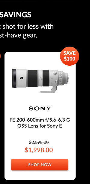 Sony FE 200-600mm f/5.6-6.3 G OSS Lens for Sony E