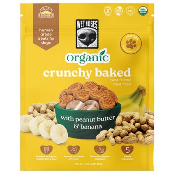 Wet Noses Organic Peanut Butter and Banana Dog Treats, 5 lbs