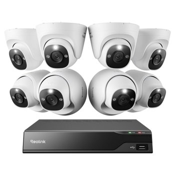 Reolink 12 Channel 4K PoE + Wi-Fi NVR Security System 4TB, 8 Wired Dome Cameras