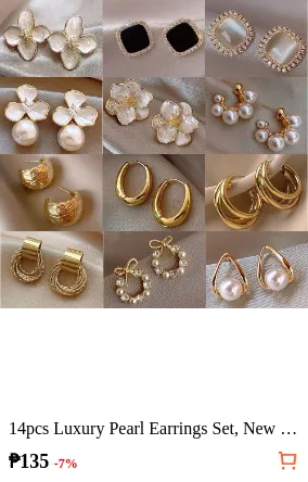 14pcs Luxury Pearl Earrings Set...