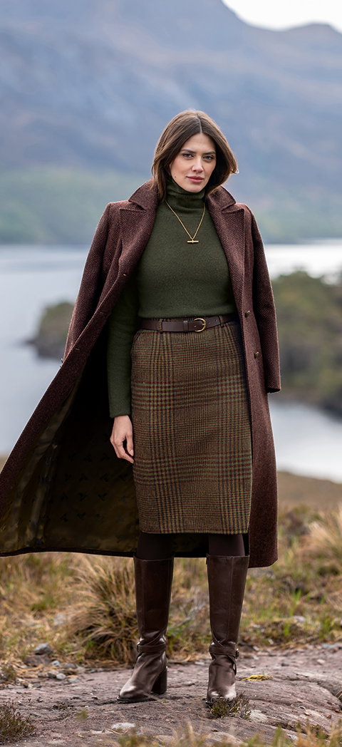 Ladies British Tweed Tailored Skirt
