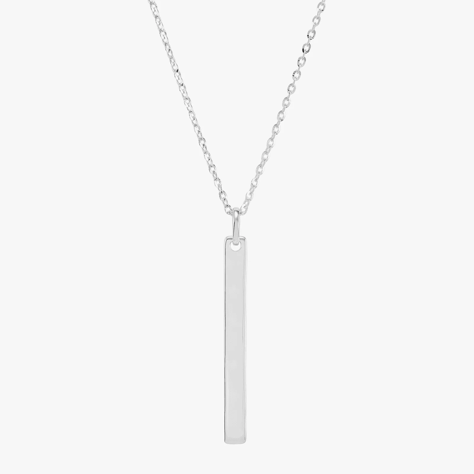 Unwritten Vertical Bar Pendant, 1.5", Silver