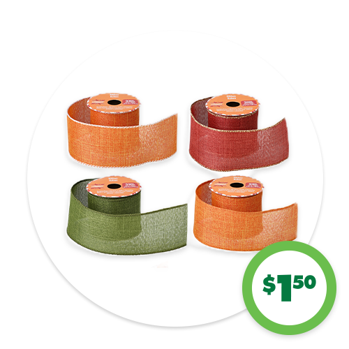 $1.50 Harvest-Themed Ribbon, 1-ct.