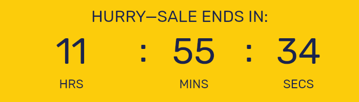 Countdown timer for After Hours Flash Sale.