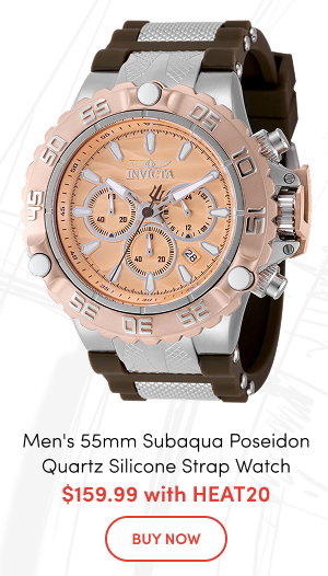 INV-48556 Invicta Men's 55mm Subaqua Poseidon Quartz Chronograph Silicone Strap Watch $159.99 with HEAT20