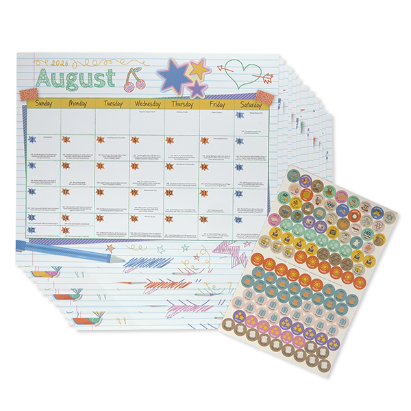 Really Good Stuff® Monthly Calendar Pages 2026-2027 - Really Good Vibes