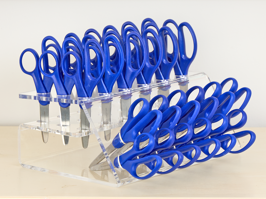 Colorations® Organizing Rack with 30 Blunt Tip Scissors
