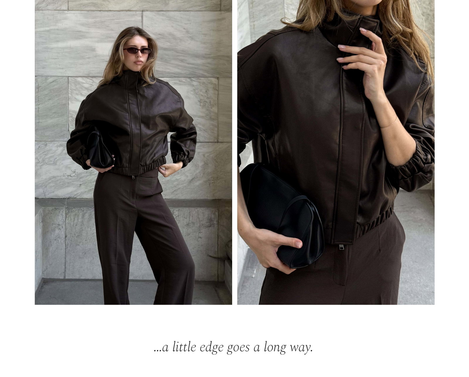 Brynn Faux Leather Bomber Jacket