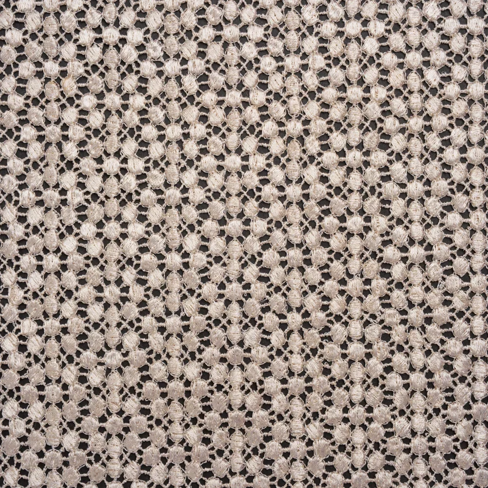 Image of Guipure Lace - Bleached Sand Dots with Fancy Border