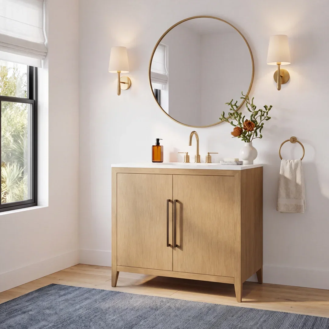 Alsup 36" Single Bathroom Vanity with Quartz Top