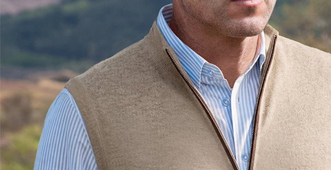 Men's Merino Alcantara Trim Gilet