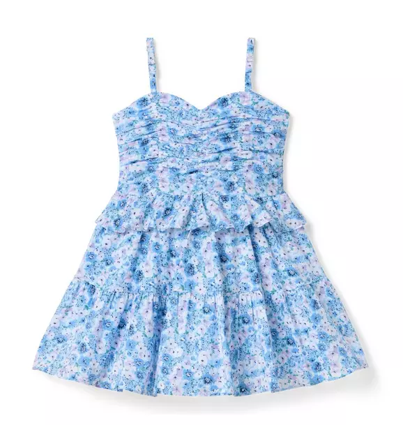 Image of Floral Shirred Peplum Dress