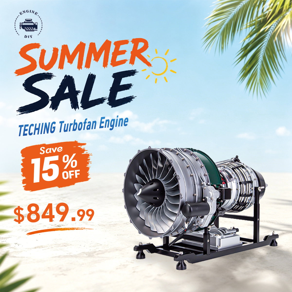 Turbofan Engine Model Kit that Works - Build Your Own Turbofan Engine - TECHING 1/10 Full Metal Dual-Spool Turbofan Engine Aircraft Jet Engine Model 1000+Pcs