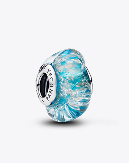 Turquoise Murano Glass & Glitter Charm