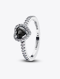 Elevated Black Heart Ring
