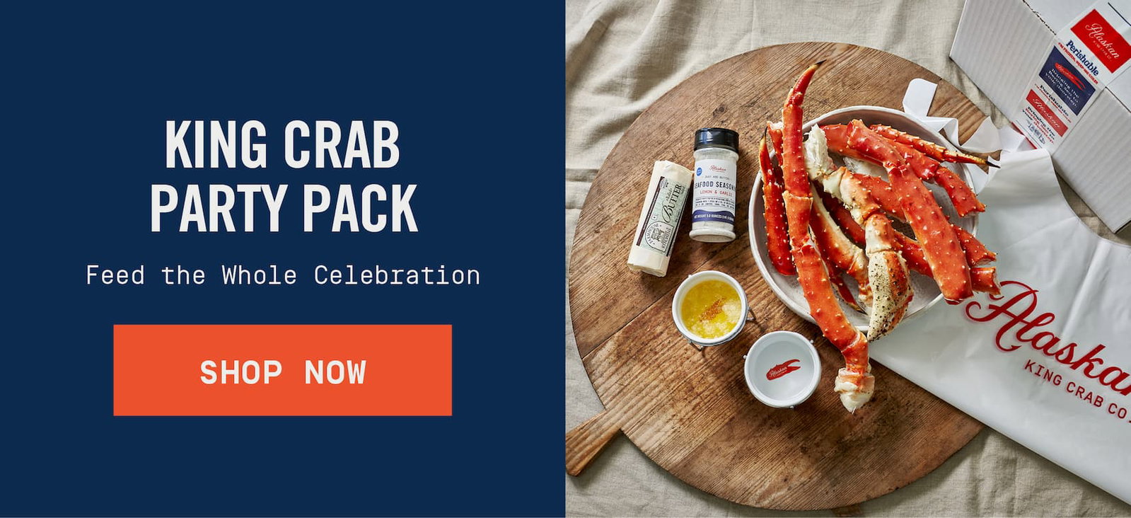 text overlay king crab party pack