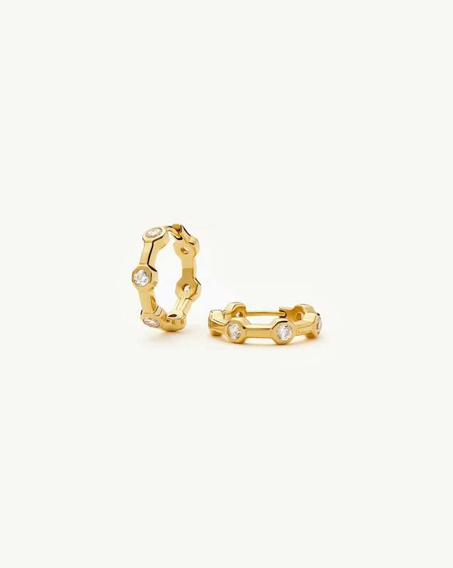 Lucy Williams Tennis Small Hoop Earrings | 18ct Gold Plated