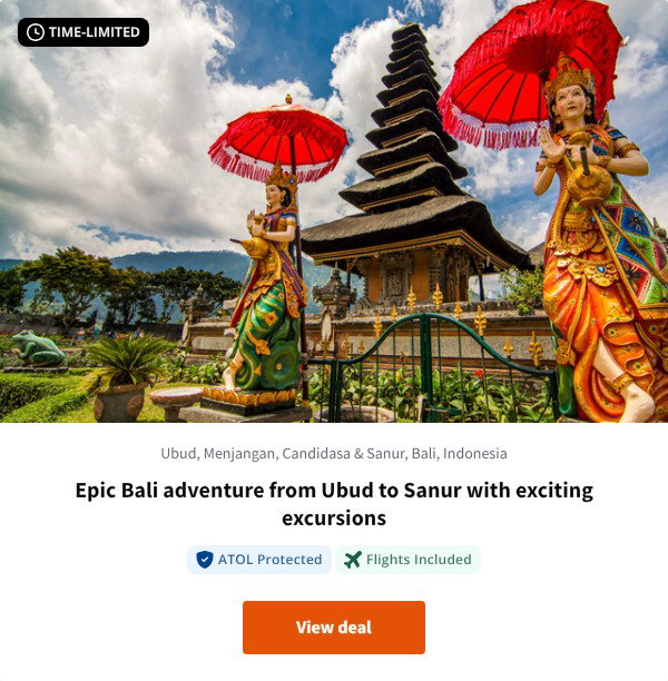 Epic Bali adventure from Ubud to Sanur with exciting excursions
