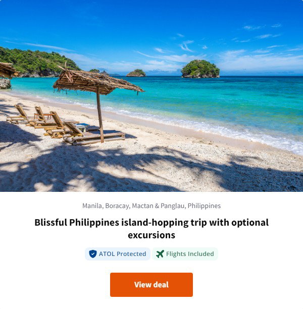 Blissful Philippines island-hopping trip with optional excursions
