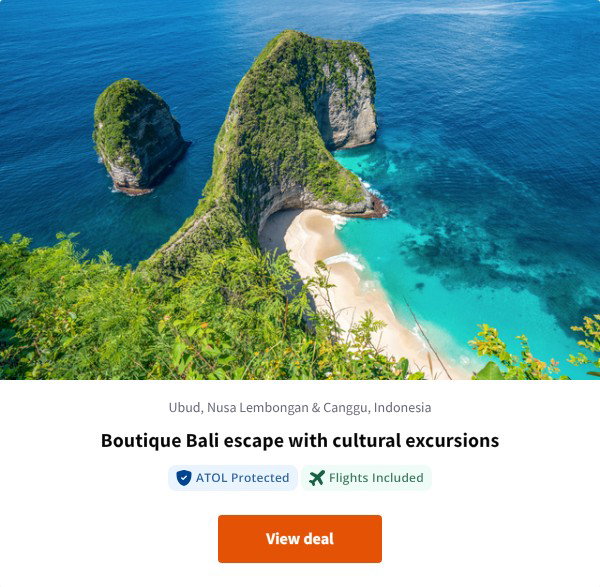 Boutique Bali escape with cultural excursions