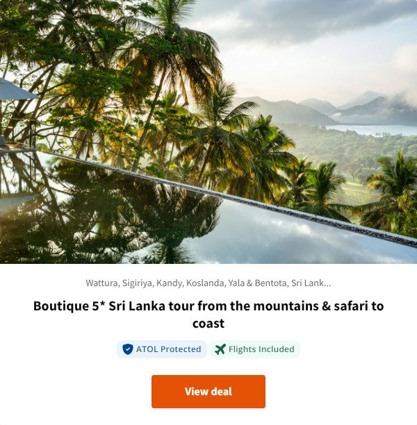 Boutique 5* Sri Lanka tour from the mountains & safari to coast