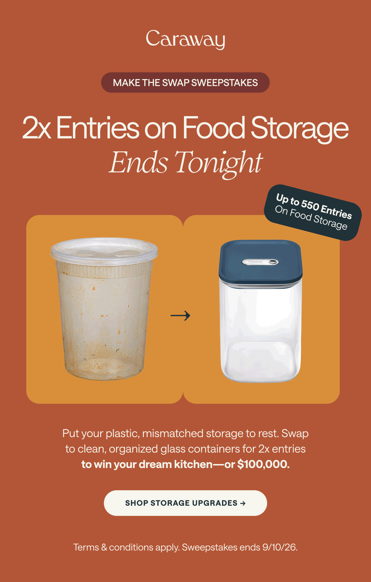 Make The Swap Sweepstakes | 2x Entries Ends Tonight | Shop Storage Upgrades 