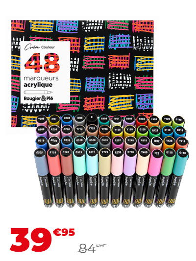 Marqueurs acryliques Créa boîte 48 pcs - Rougier&Plé