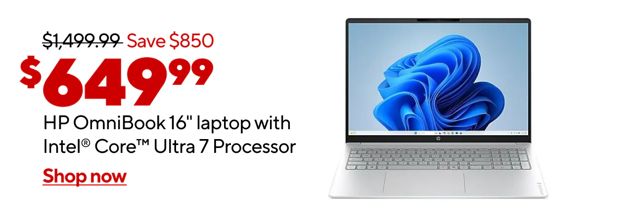 $649.99 HP OmniBook 16 Laptop (Reg: $1499.99, Save $850)