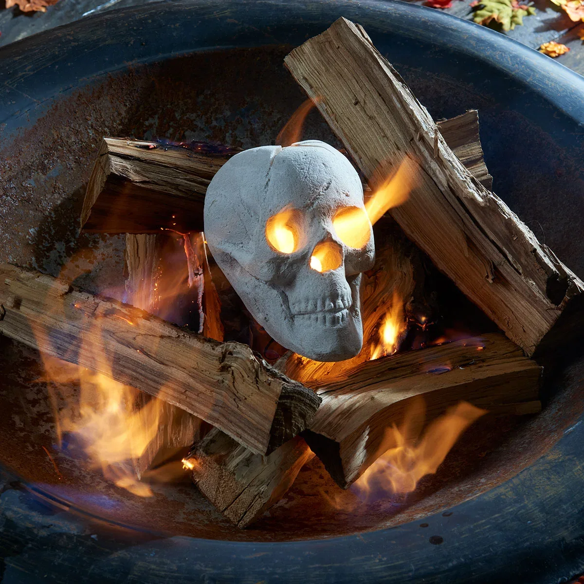 Image of Ceramic Fireproof Fire Pit Skull