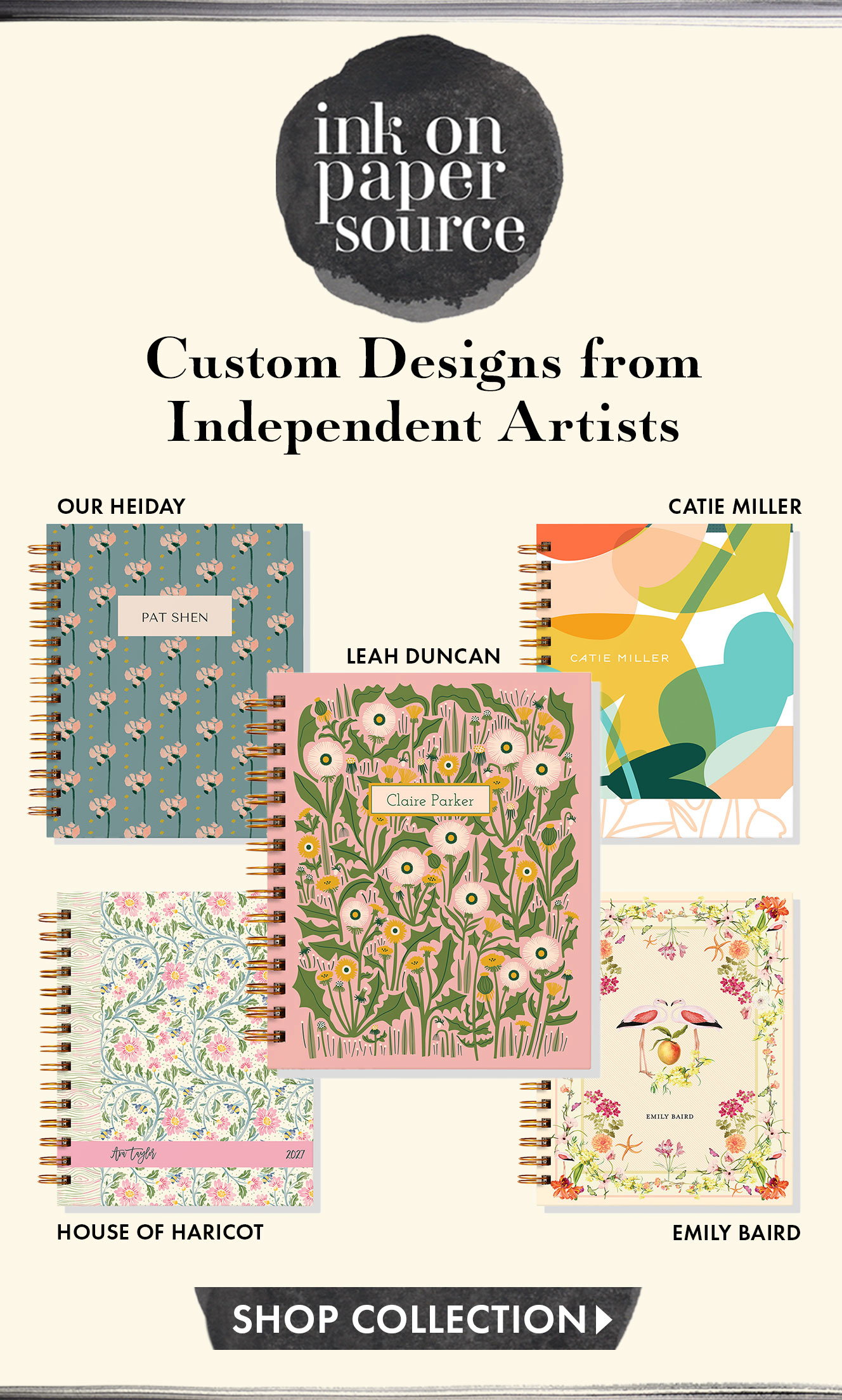 Ink on Paper Source Custom Planners