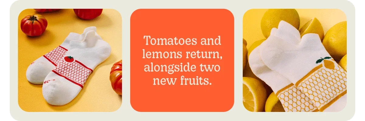 Tomatoes and lemons return, alongside two new fruits.