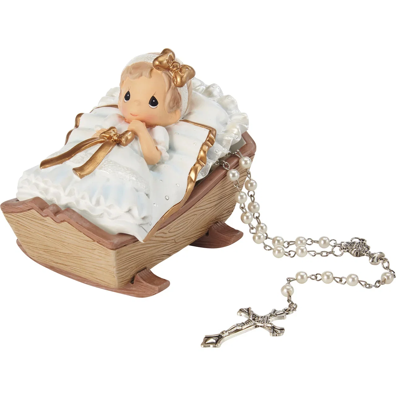 Image of Cradled In His Love Girl Rosary Box with Rosary