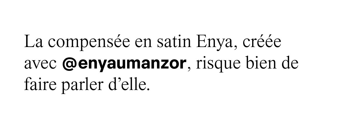 La compensée en satin Enya, créée avec @enyaumanzor