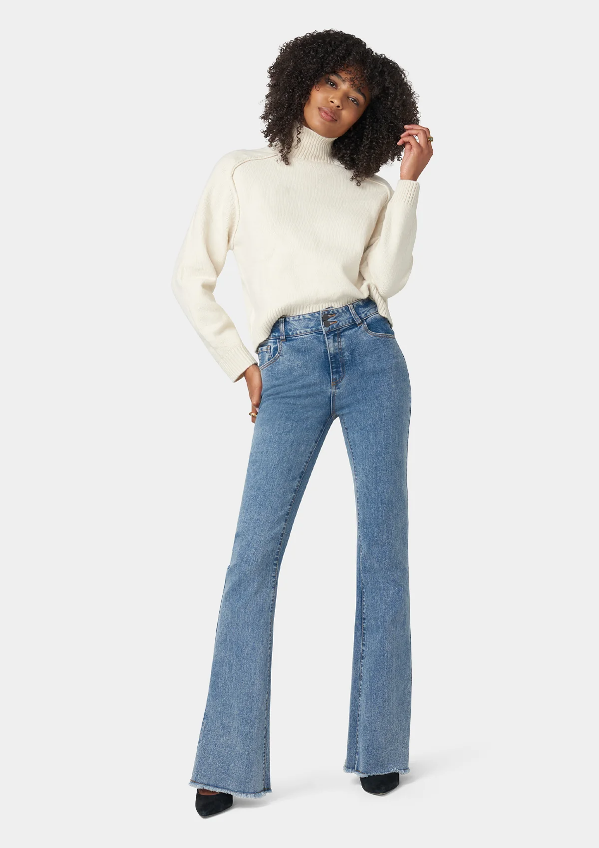 Image of Tall Olivia Flare Jeans With Slit