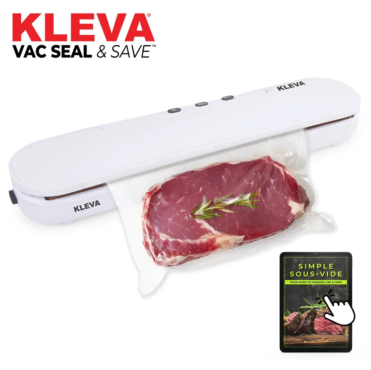Image of Kleva® Vac Seal & Save Food Saver Vacuum Sealer + 5x Bonus Vac Seal Bags