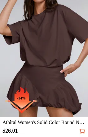 Athîral Women s Solid Color Round...