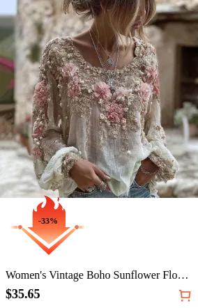 Women s Vintage Boho Sunflower...